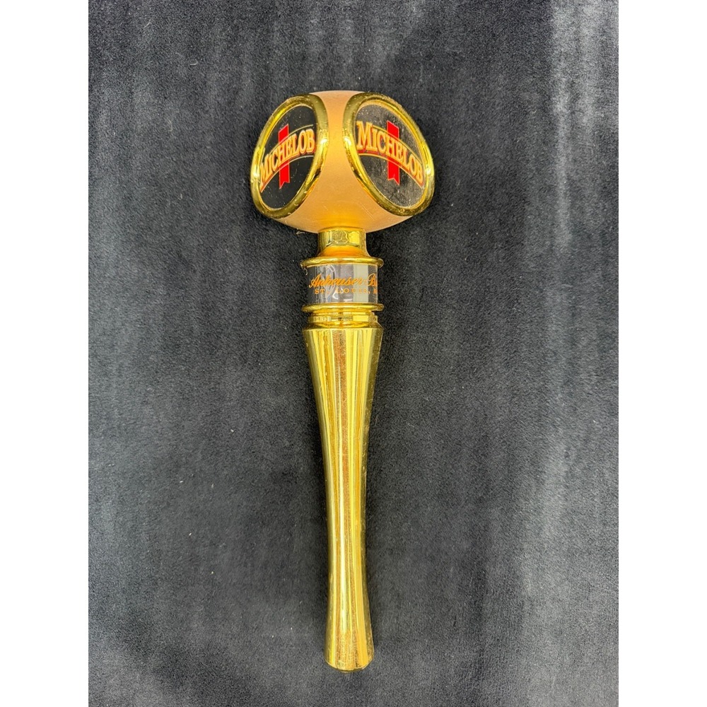 Vintage Michelob 3 Sided Beer Tap Handle Gold Toned Anheuser-Busch Bar Decor
